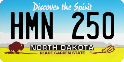 ND license plate HMN250