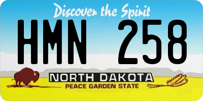 ND license plate HMN258