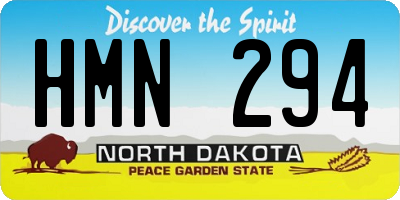 ND license plate HMN294