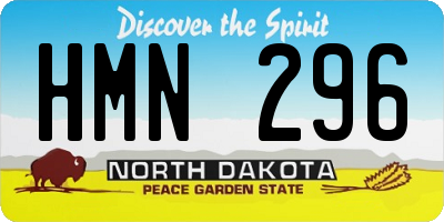 ND license plate HMN296