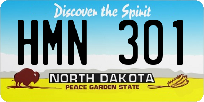ND license plate HMN301