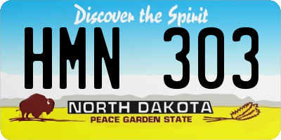 ND license plate HMN303