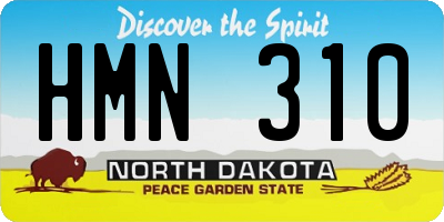 ND license plate HMN310