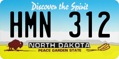 ND license plate HMN312