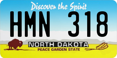 ND license plate HMN318
