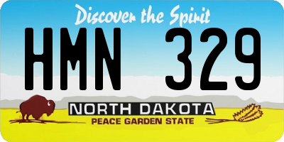 ND license plate HMN329