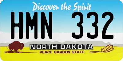 ND license plate HMN332