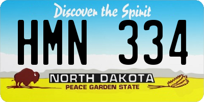 ND license plate HMN334