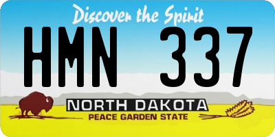 ND license plate HMN337