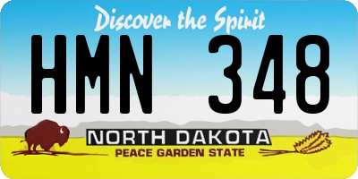 ND license plate HMN348