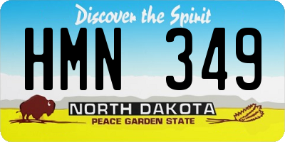ND license plate HMN349