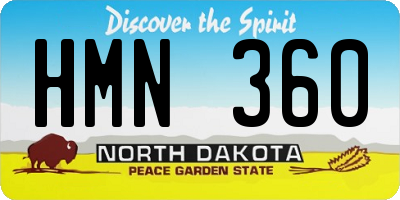 ND license plate HMN360
