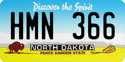 ND license plate HMN366