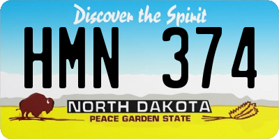 ND license plate HMN374