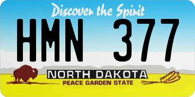 ND license plate HMN377