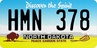 ND license plate HMN378