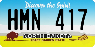 ND license plate HMN417