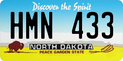 ND license plate HMN433