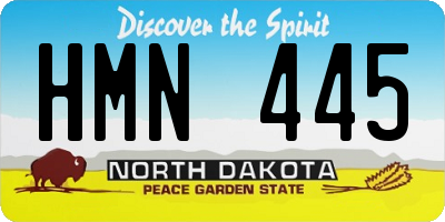 ND license plate HMN445
