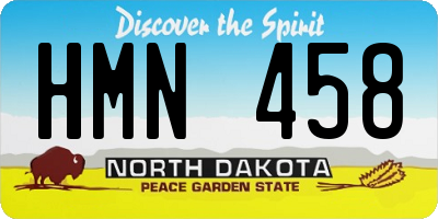 ND license plate HMN458