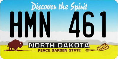 ND license plate HMN461
