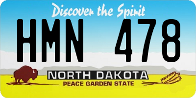ND license plate HMN478