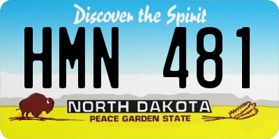 ND license plate HMN481