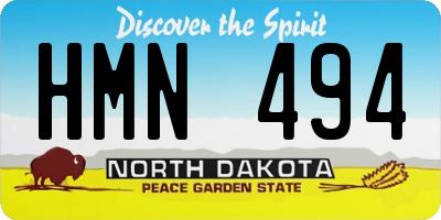 ND license plate HMN494