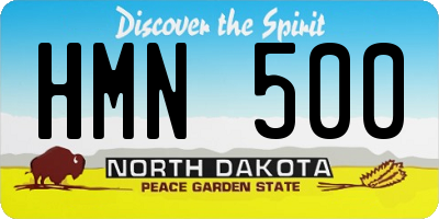 ND license plate HMN500