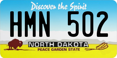 ND license plate HMN502