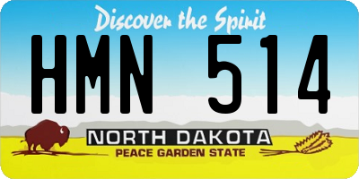 ND license plate HMN514