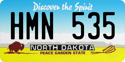 ND license plate HMN535