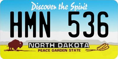 ND license plate HMN536