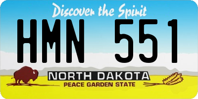 ND license plate HMN551