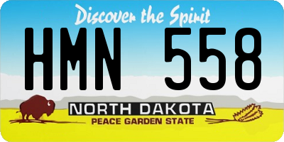 ND license plate HMN558