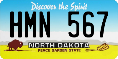 ND license plate HMN567