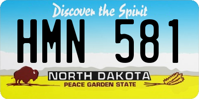 ND license plate HMN581