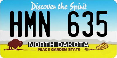 ND license plate HMN635