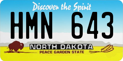 ND license plate HMN643