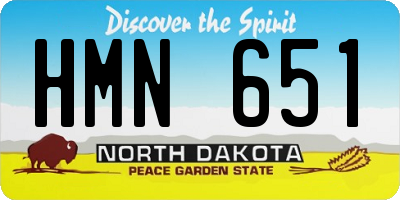 ND license plate HMN651