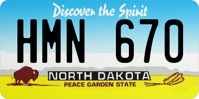 ND license plate HMN670