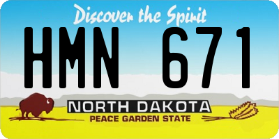 ND license plate HMN671
