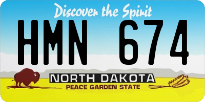 ND license plate HMN674