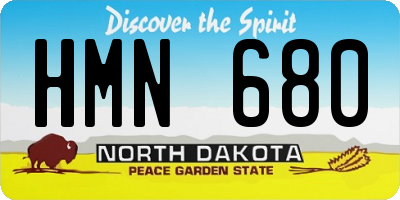 ND license plate HMN680