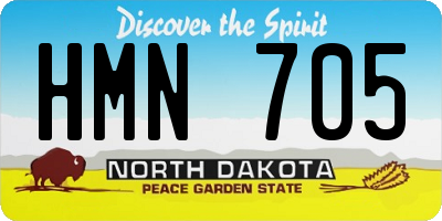 ND license plate HMN705