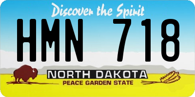 ND license plate HMN718