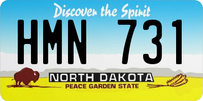 ND license plate HMN731