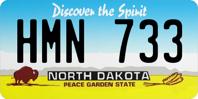 ND license plate HMN733