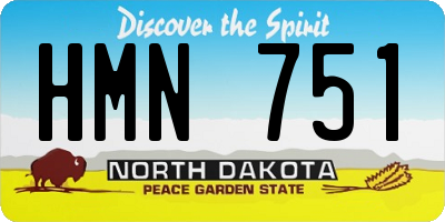 ND license plate HMN751