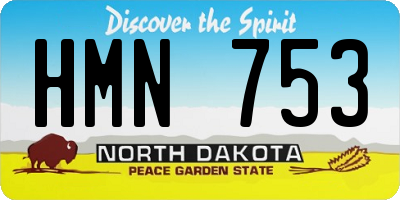 ND license plate HMN753
